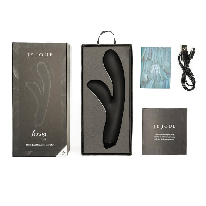 Je Joue Hera Flex Rechargeable Flexible Silicone Rabbit Vibrator Black - Headshop.com