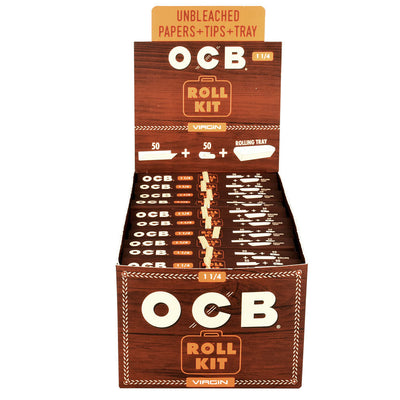 20PC DISPLAY - OCB Virgin Roll Kit - Papers & Tips & Tray - Headshop.com