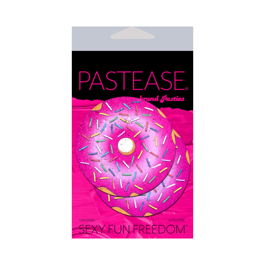 Pastease Donut: Donut with Pink Frosting and Rainbow Sprinkles Nipple Pasties - Headshop.com