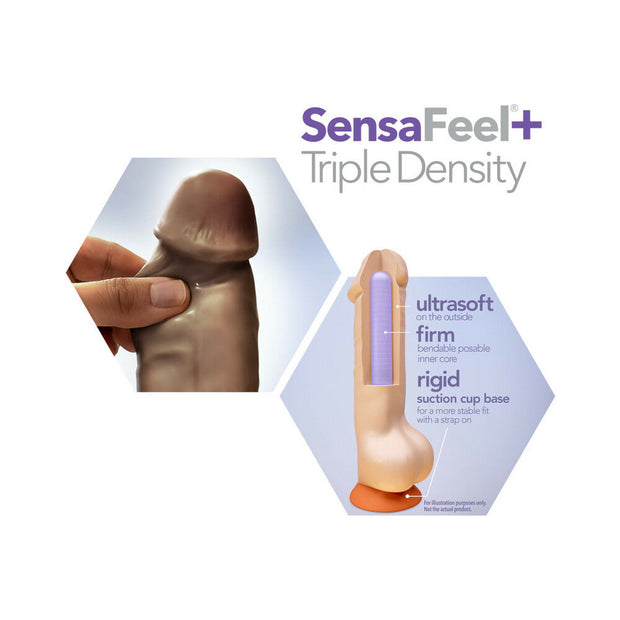 Dr. Skin Plus Thick 8 in. Triple Density Posable Dildo Brown - Headshop.com