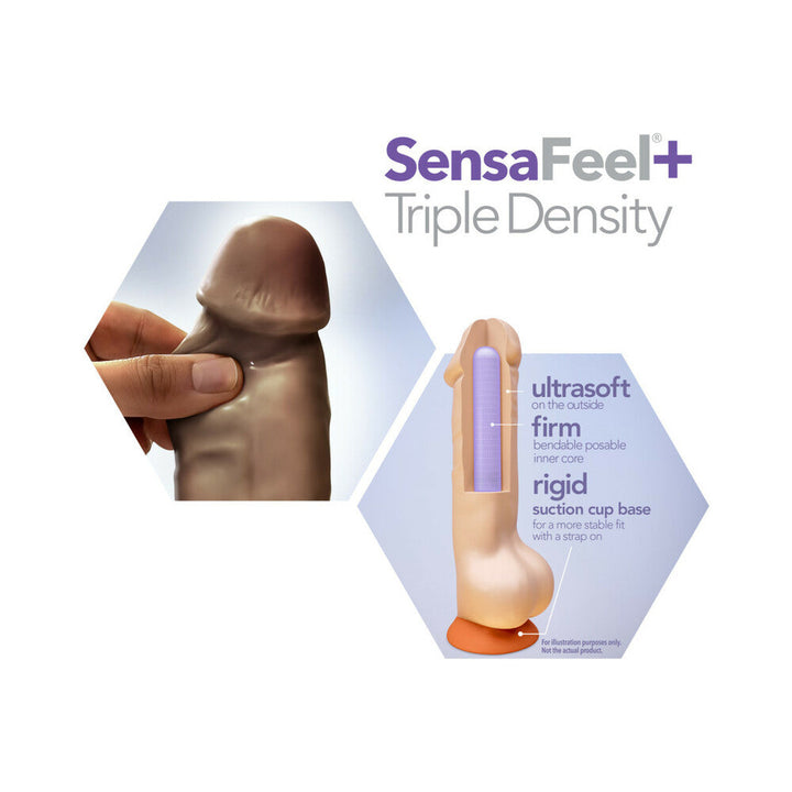 Dr. Skin Plus Thick 8 in. Triple Density Posable Dildo Brown - Headshop.com