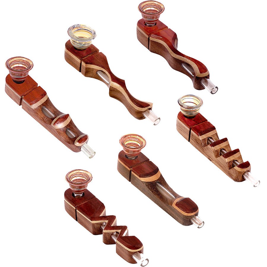 Laminated Wood & Glass Hybrid Pipe - Headshop.com
