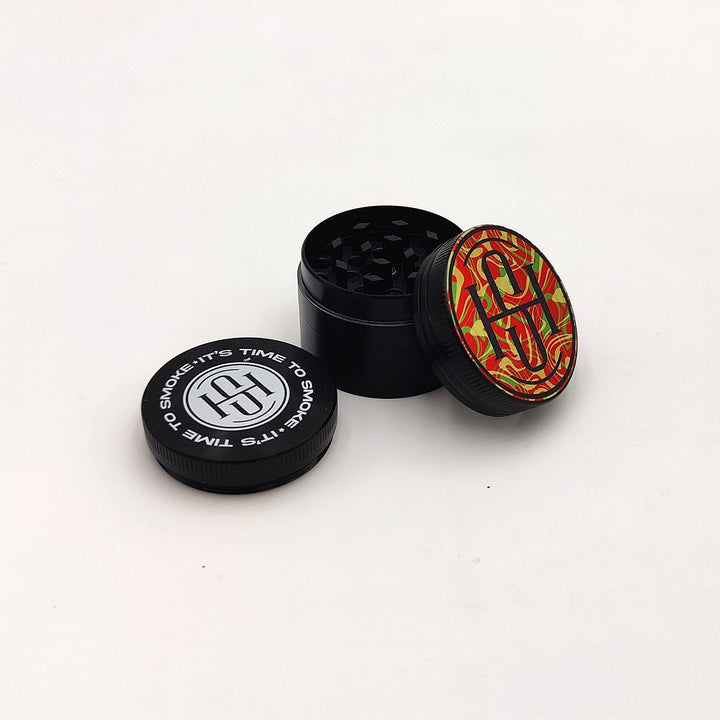 High Society - 4 PC 40mm Ceramic Teflon Coated Grinder - Rasta - Headshop.com