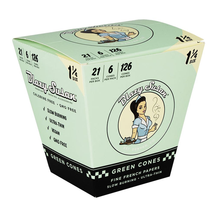 Blazy Susan Green Pre-Rolled Cones | 21ct Display