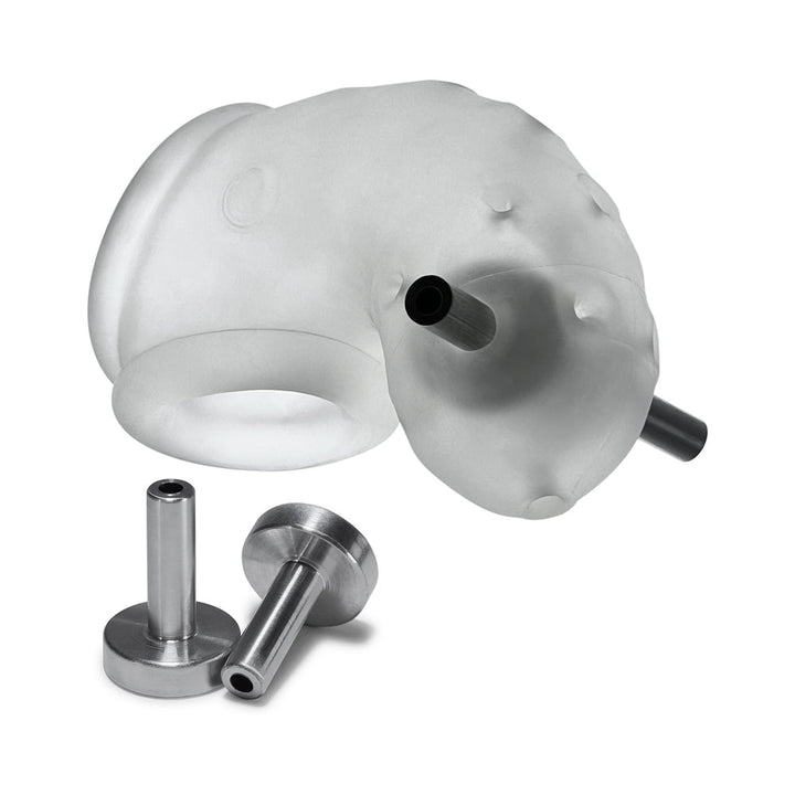 OxBalls Airlock Electro Air-Lite Vented Chastity Clear Ice - Headshop.com