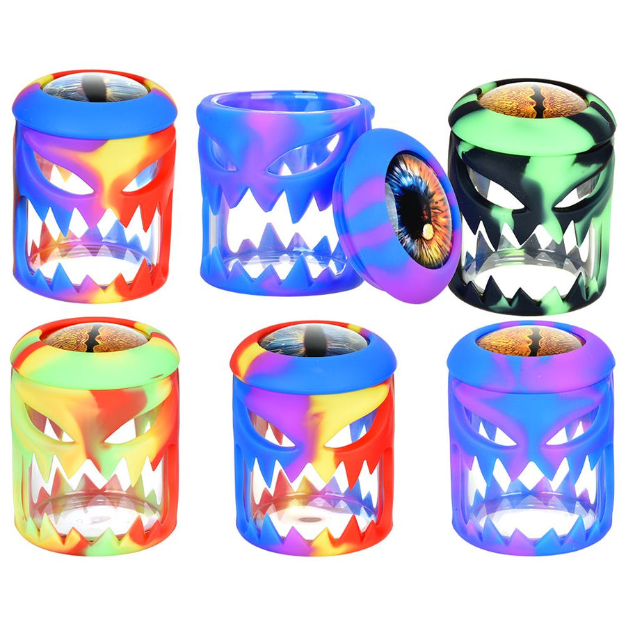 Monster Silicone on Glass Jar - 2.7"/ 80mL / 6CT - Headshop.com