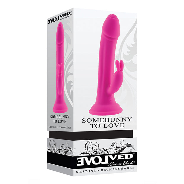 Evolved Somebunny to Love Rechargeable Realistic Rabbit with Suction Cup Silicone Pink - Headshop.com