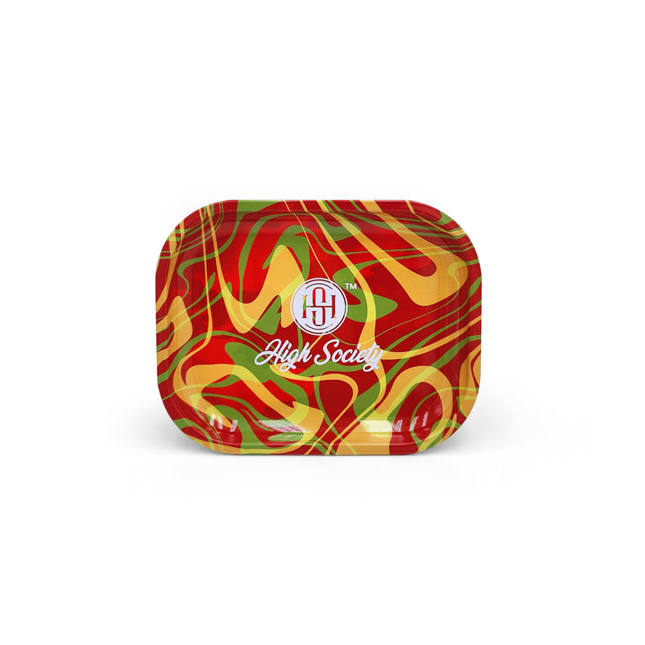 High Society - Small Rolling Tray - Rasta - Headshop.com