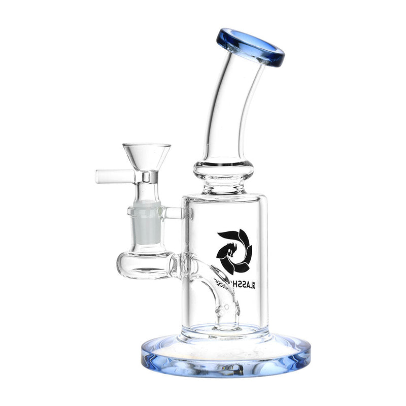 Glass House Bent Neck Glass Water Pipe - 6.75" / 14mm F / Colors Vary - Headshop.com