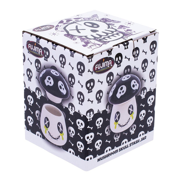 Fujima Mushroom Skull Ceramic Stash Jar - 4.25" - Headshop.com