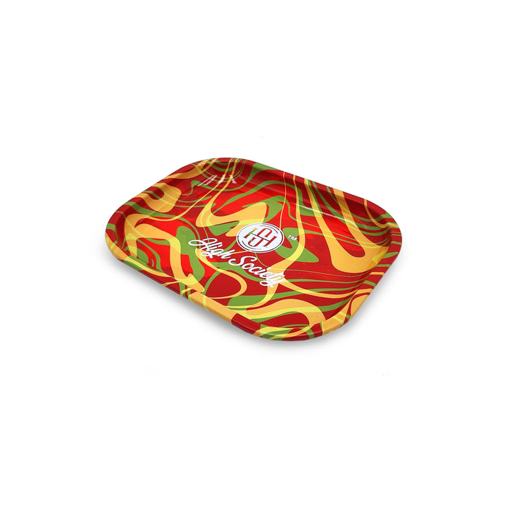High Society - Small Rolling Tray - Rasta - Headshop.com