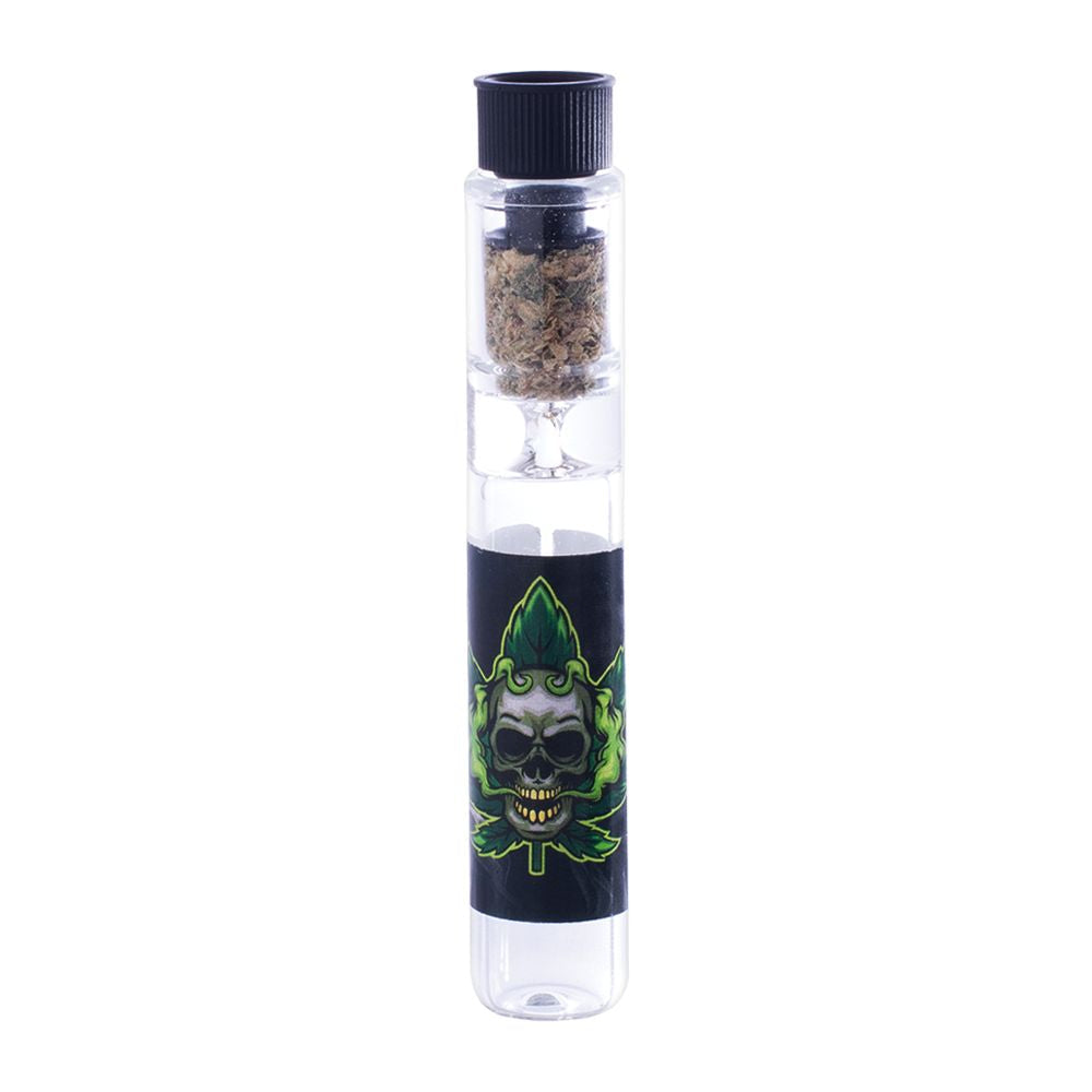 24CT DISPLAY - PRE-PACKS American Chillum One-Hitter with Smellproof Cap - 3.5" / Assorted Designs - Headshop.com