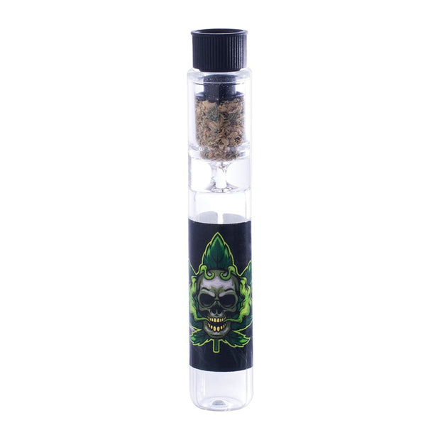 24CT DISPLAY - PRE-PACKS American Chillum One-Hitter with Smellproof Cap - 3.5" / Assorted Designs - Headshop.com