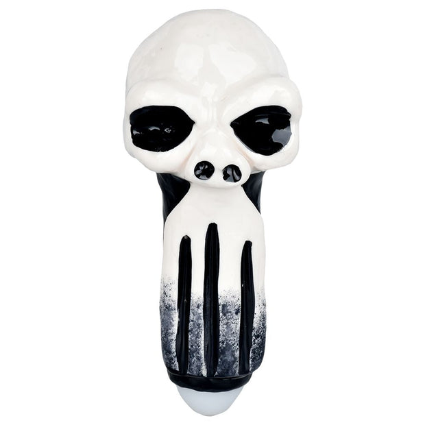 Punishing Skull Enamel on Glass Hand Pipe - 5.25" - Headshop.com