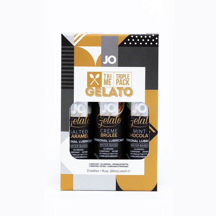 JO Tri Me Triple Pack Gelato Flavored Water-Based Lubricant 3-Pack - Headshop.com
