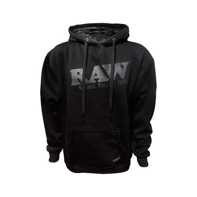 RAW Logo Hoodie w/ Stash Pocket - Black - Headshop.com