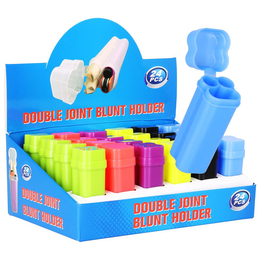 24CT DISPLAY - Double Blunt Holder Storage Container - 3.5" / Assorted Colors - Headshop.com