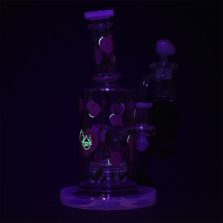 Pulsar Fruit Series Peaches & Cream Glow in The Dark Dab Rig Kit - 8" / 14mm F - Headshop.com