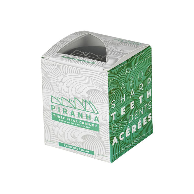 6CT BOX - Piranha Grind-and-Store Aluminum Grinder - 3pc / 2" / Black