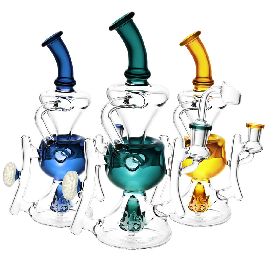 Pulsar Ultra Glass Egg Recycler - 9" / 14mm F / Colors Vary - Headshop.com