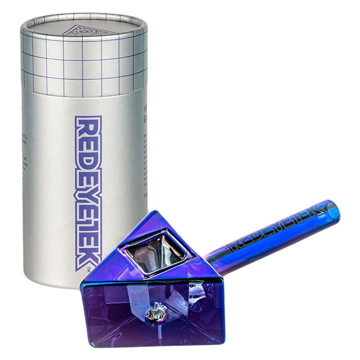 Red Eye Tek Terminator Finish Infinity Bowl Triangle Glass Hand Pipe - Headshop.com