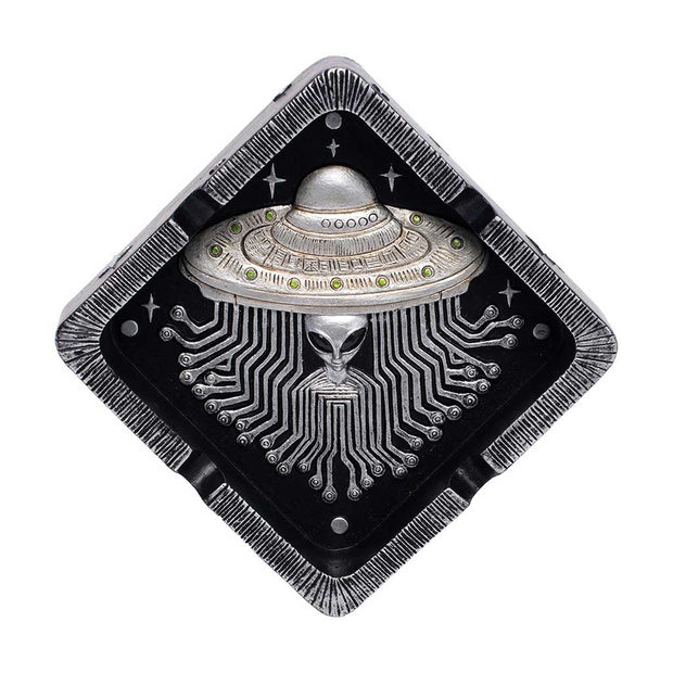 SILVER UFO ASHTRAY