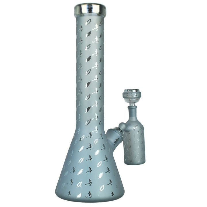 Grateful Dead x Pulsar Bolts And Skellies Glass Beaker Water Pipe Set | 13.75" | 14mm F - Headshop.com