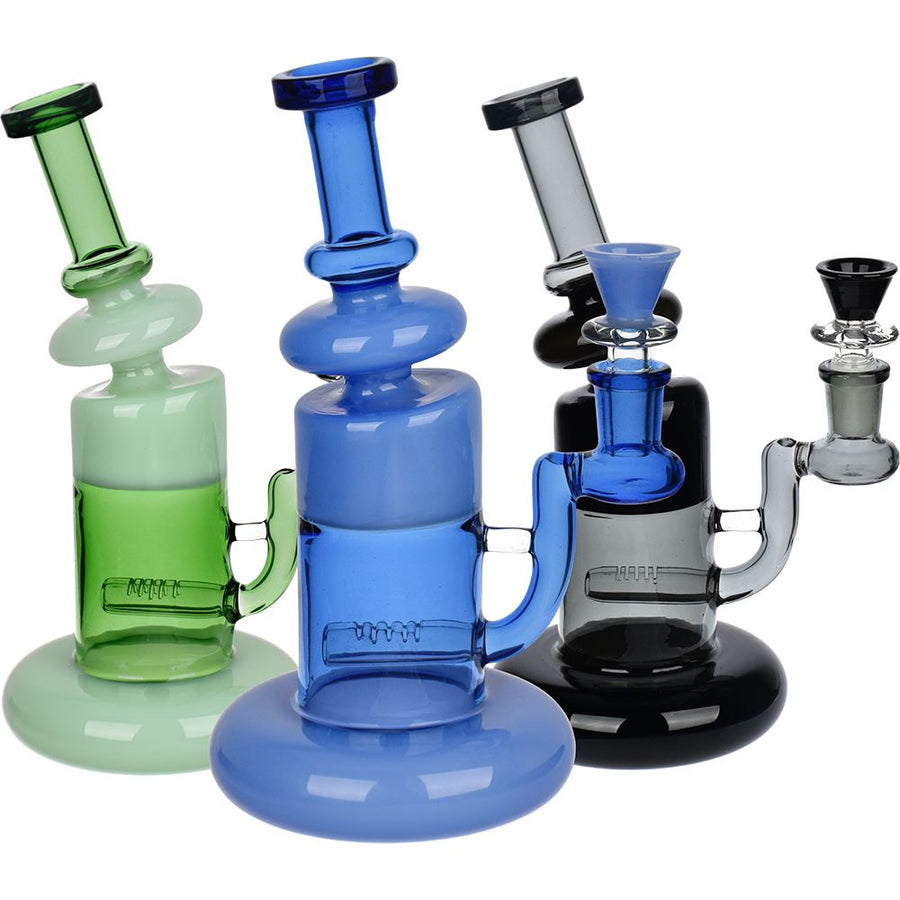 Glass House Two Toned Cylinder Water Pipe - 7.75" / 14mm F - Headshop.com