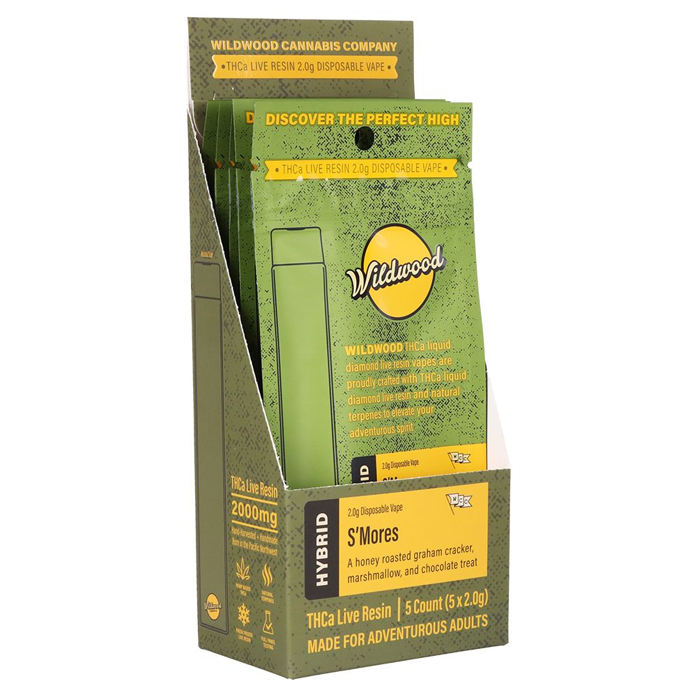 Wildwood Dispensary Grade Live Resin THCA Disposable | 2g | 5ct Displa Headshop.com Wildwood Dispensary Grade Live Resin THCA Disposable | 2g | 5ct Displa Headshop.com