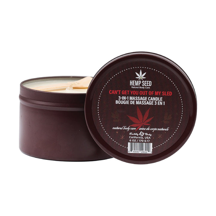 Earthly Body Hemp Seed Massage Oil Candle Can't Get You Out Of My Sled - Headshop.com