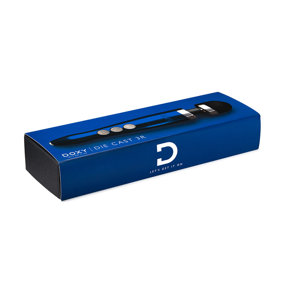 Doxy Die Cast 3R Rechargeable Compact Wand Vibrator Blue Flame - Headshop.com