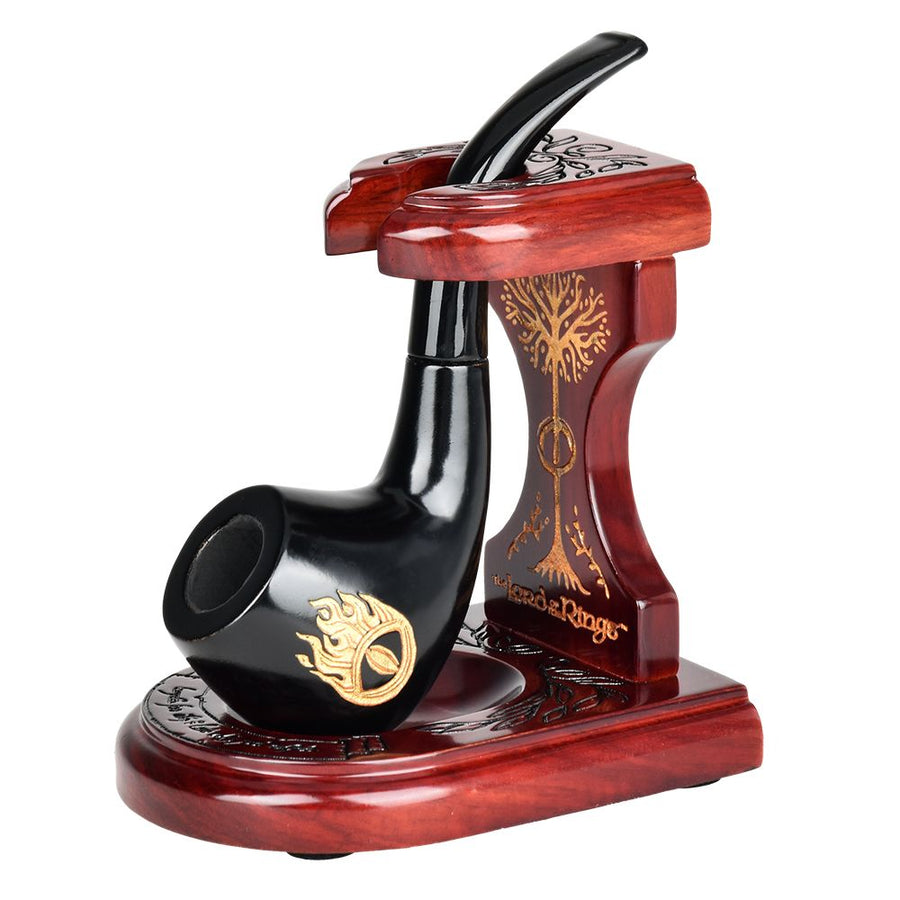 Pulsar Shire Pipes x LoTR SAURON Pipe & MIDDLE-EARTH Pipe Stand Bundle- 5.5" - Headshop.com