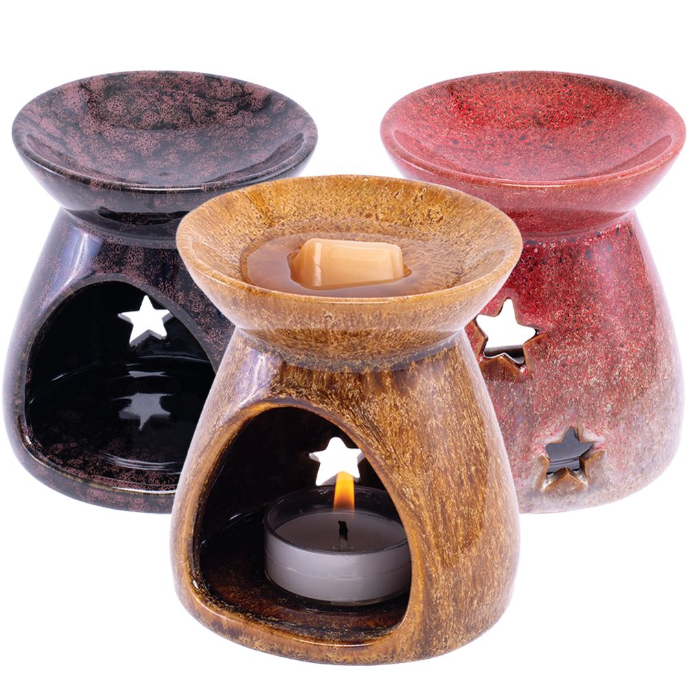 Fujima Reactive Glaze Ceramic Oil or Wax Burner - 3.8" / 4ct - Headshop.com