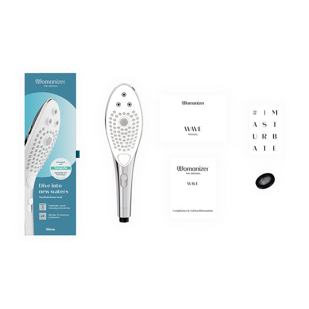 Womanizer Wave Shower Head Masturbator Chrome - Headshop.com