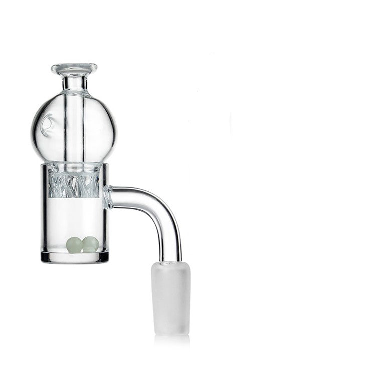 14MM Male Quartz Banger Nail w/ Helix Function Cap & Glow Terp Pearls - Headshop.com