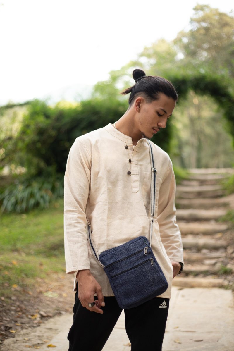 Core Hemp Multi Pocket Crossbody Purse - Himal Blue - Headshop.com