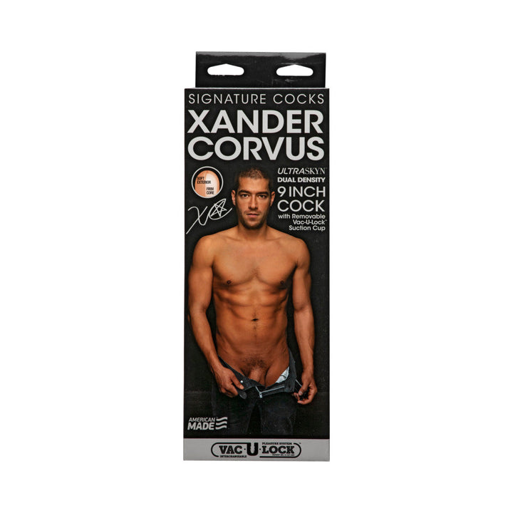 Signature Cocks - Xander Corvus - 9in ULTRASKYNCock w/Removable Vac-U-Lock Suction Cup Vanilla - Headshop.com