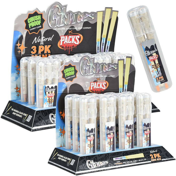 Glones x Packs Natural Pre-Rolled Cones + Glass Tips| 12pk - Headshop.com