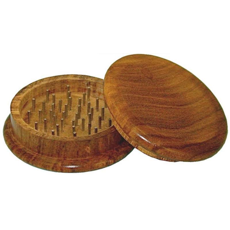 Round Wood 2pc Grinder - Headshop.com