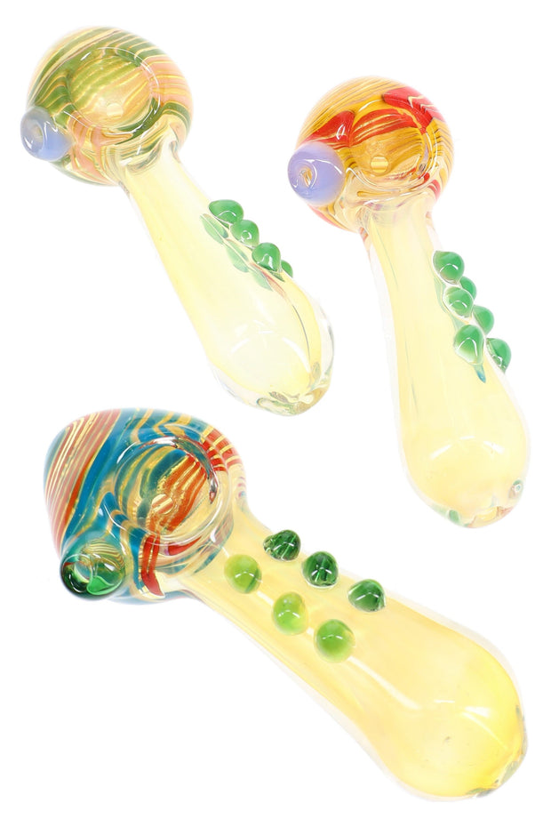 Color Changing Swirl Striped Glass Hand Pipe “Marble Cascade” – 4½″ - Headshop.com