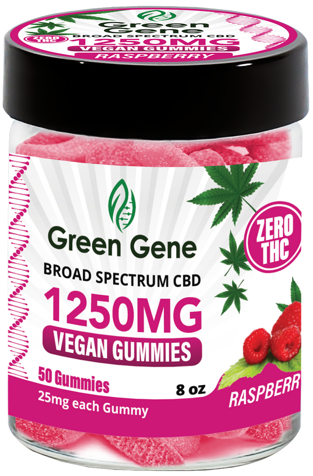 Green Genie CBD Vegan Pectin Infused Gummies w/ B12 Vitamins (625MG - 2500MG) - Headshop.com