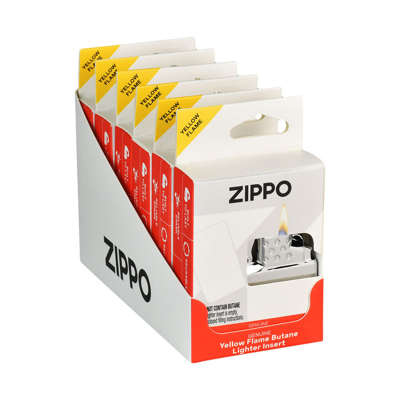 6PC DISPLAY - Zippo Yellow Flame Butane Lighter Insert - Headshop.com