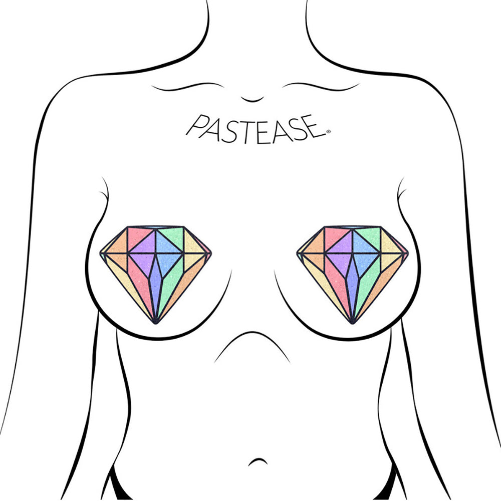 Pastease Gem: Pastel Rainbow Diamond Nipple Pasties - Headshop.com
