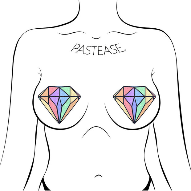 Pastease Gem: Pastel Rainbow Diamond Nipple Pasties - Headshop.com