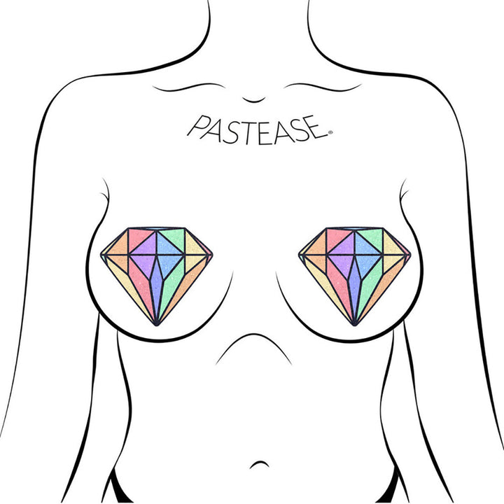 Pastease Gem: Pastel Rainbow Diamond Nipple Pasties - Headshop.com