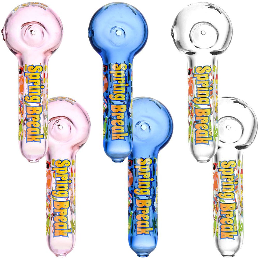 6CT BOX - Spring Break 2024 Glass Spoon Pipe - 5" / Assorted Colors - Headshop.com