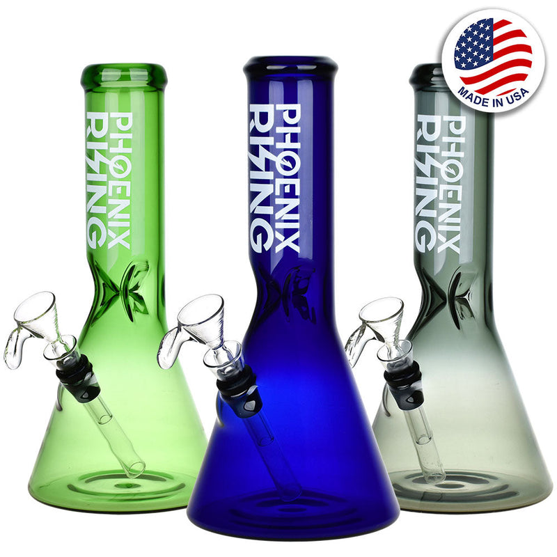 Phoenix Rising Full Color Glass Beaker Water Pipe | 9.25" - Headshop.com