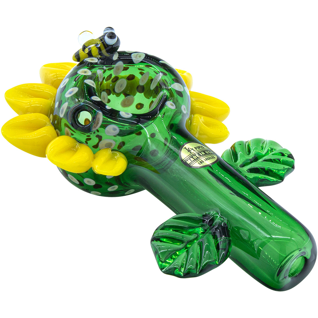 LA Pipes "Sunny Sunflowers" Glass Pipe - Headshop.com