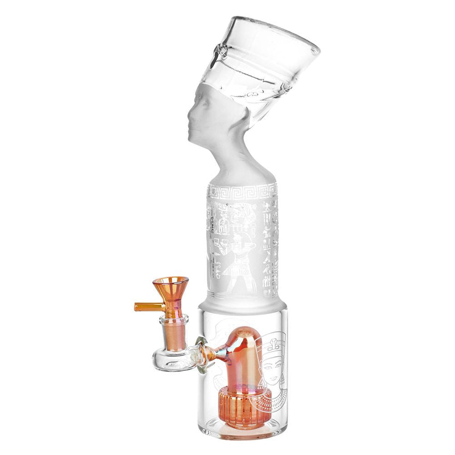 Pharoah Head Frosted Glass Water Pipe - 11.5" / 14mm F - Headshop.com