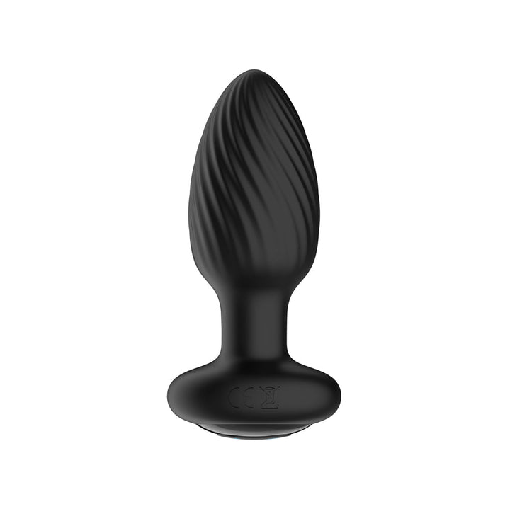 Nexus Tornado Rechargeable Remote-Controlled Rotating & Vibrating Textured Silicone Anal Plug Black - Headshop.com
